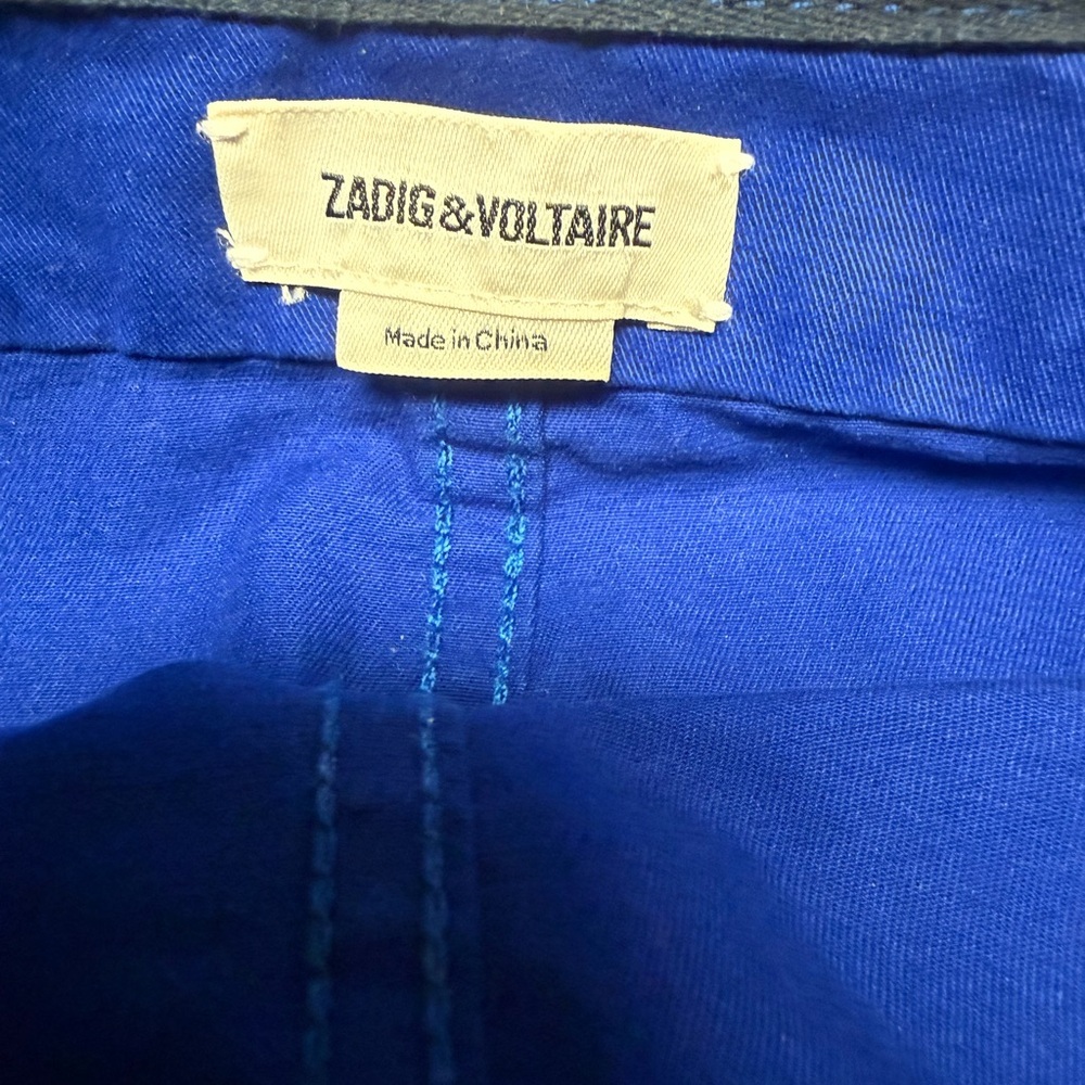 Zadig & Voltaire Sexy Janis Grunge Vibrant Blue Mini Skirt sz 36 (US4) - Picture 4 of 6